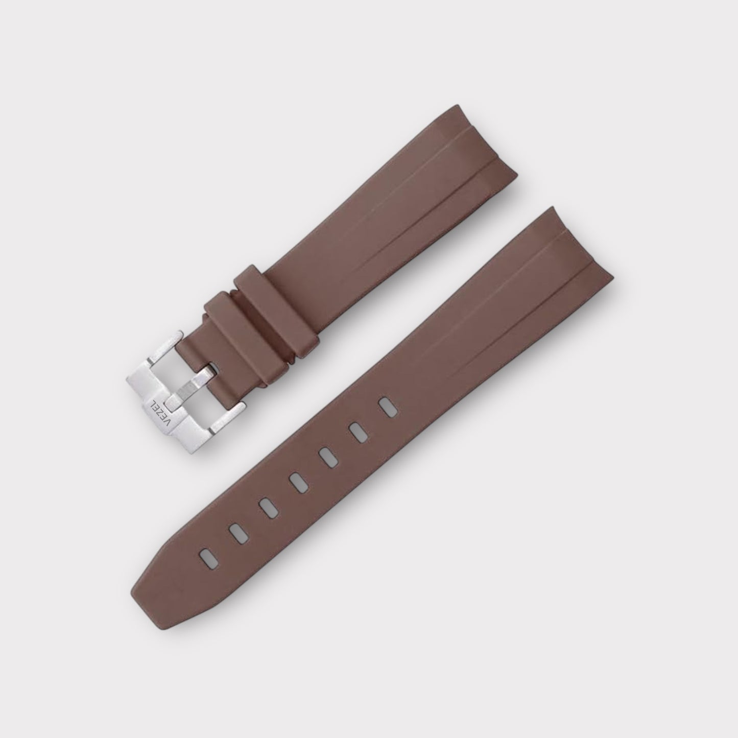 Curved Rubber Strap - Brown