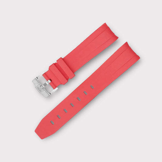 Curved Rubber Strap - Red