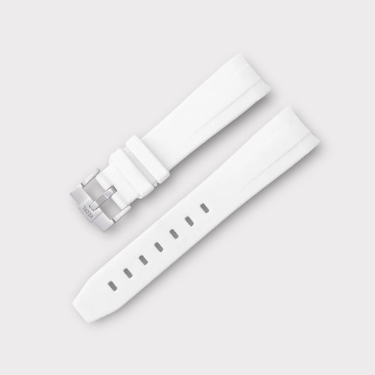 Curved Rubber Strap - Artic White