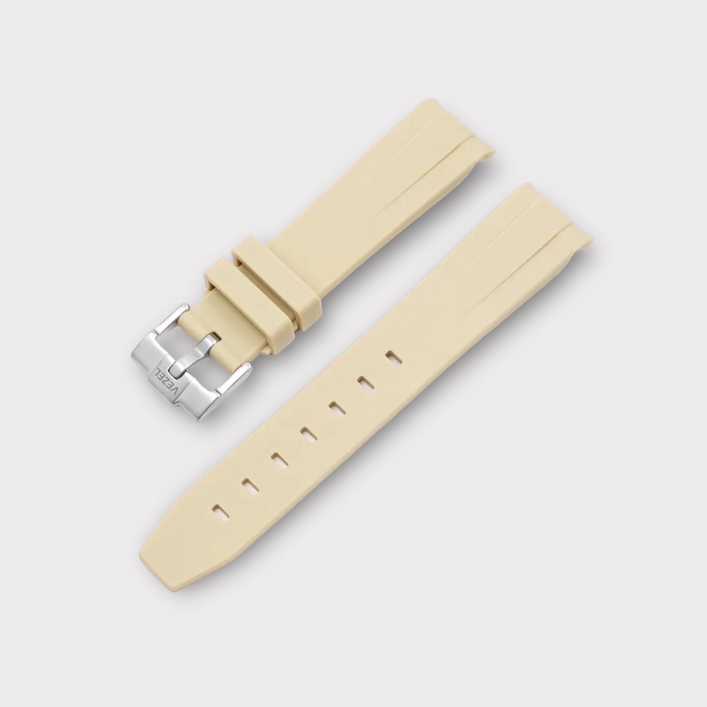 Curved Rubber Strap - Beige