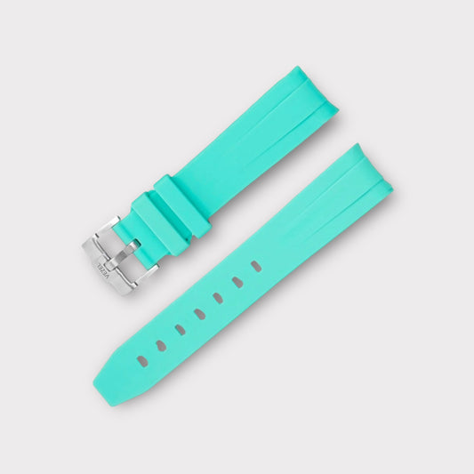 Curved Rubber Strap - Cyan