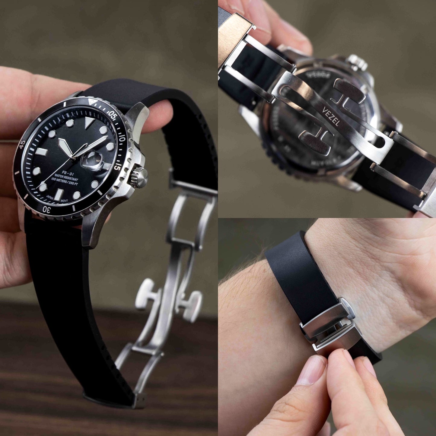 CC Premium Rubber Strap - Onyx Black