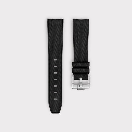 Premium Curved Rubber Strap - Onyx Black