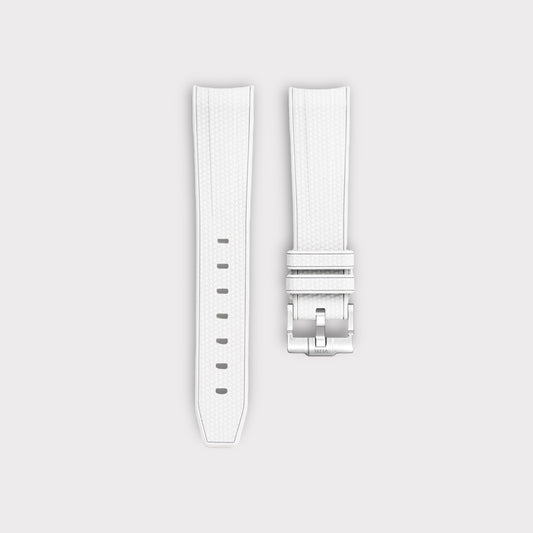 Premium Curved Rubber Strap - Artic White