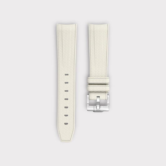 Premium Curved Rubber Strap - Cream