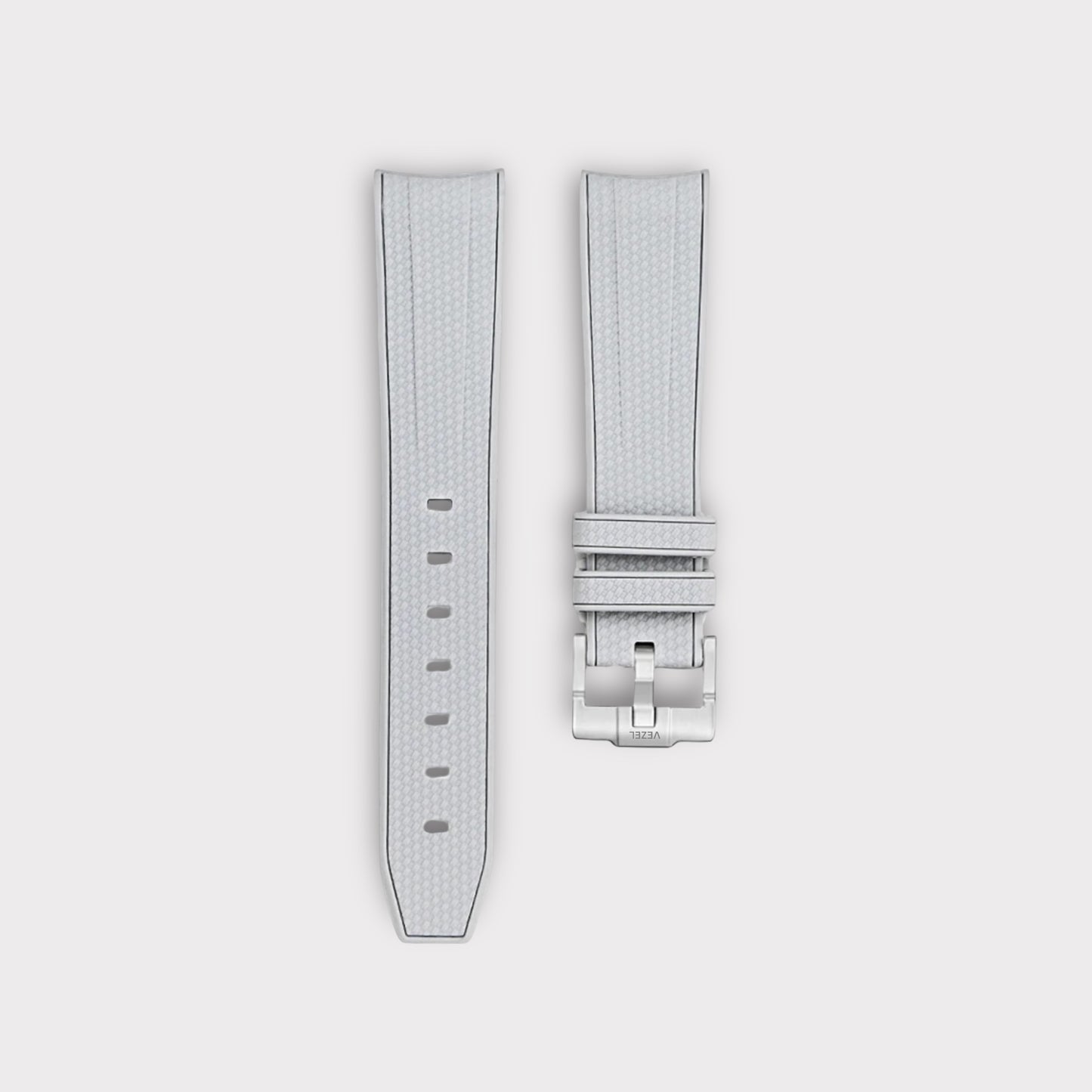 Premium Curved Rubber Strap - Light Grey