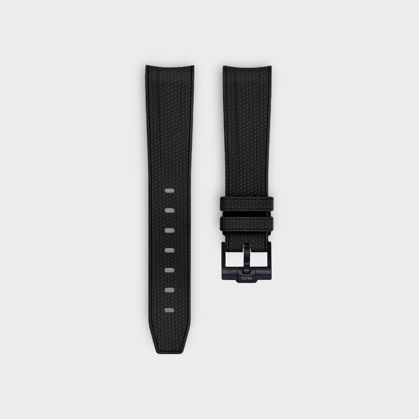 Premium Curved Rubber Strap - All Black