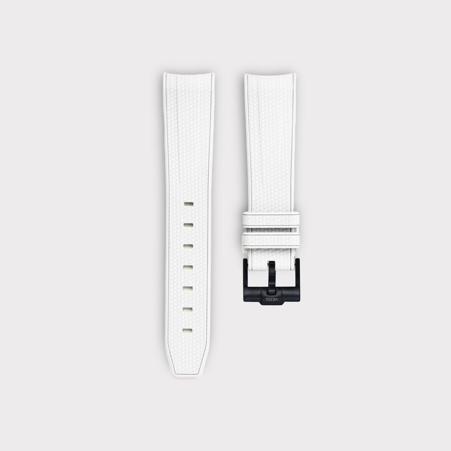 Premium Curved Rubber Strap - Black & White